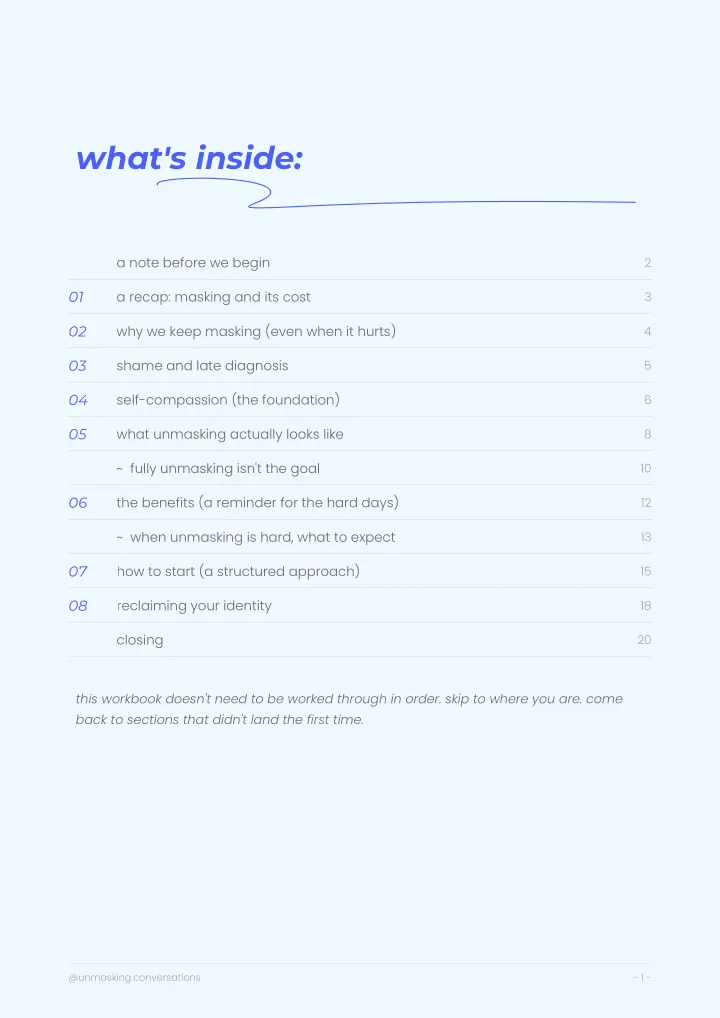 sample page from reclaiming our identity with guided reflection on neurodivergent masking